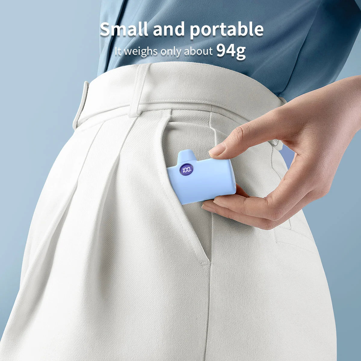 5000mAh Mini Fast-Charging Power Bank with LED Display