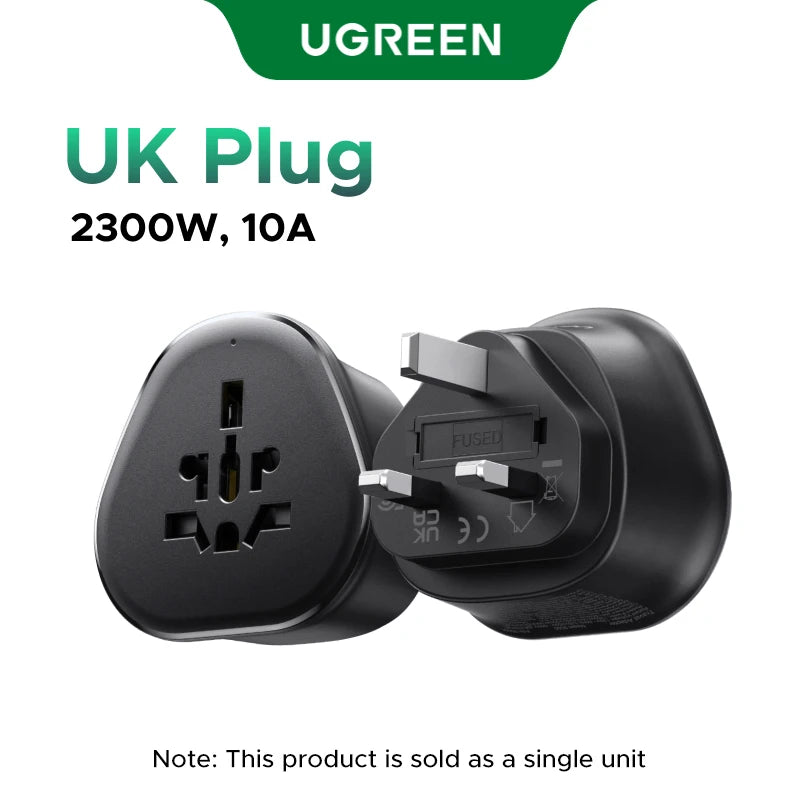 UGREEN Universal Travel Adapter – Multi-Country Plug Converter